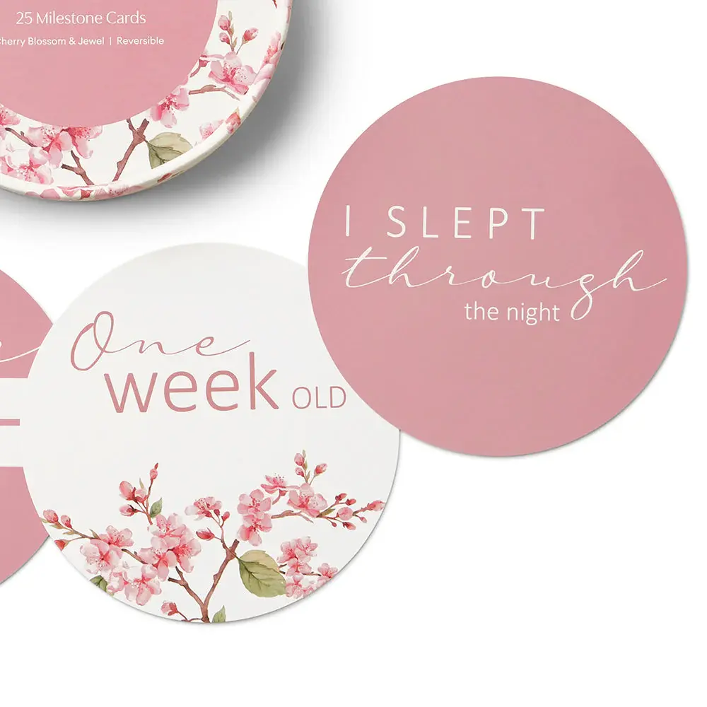 Snuggle Hunny Kids Snuggle Hunny Cherry Blossom & Jewel Reversible Milestone Cards