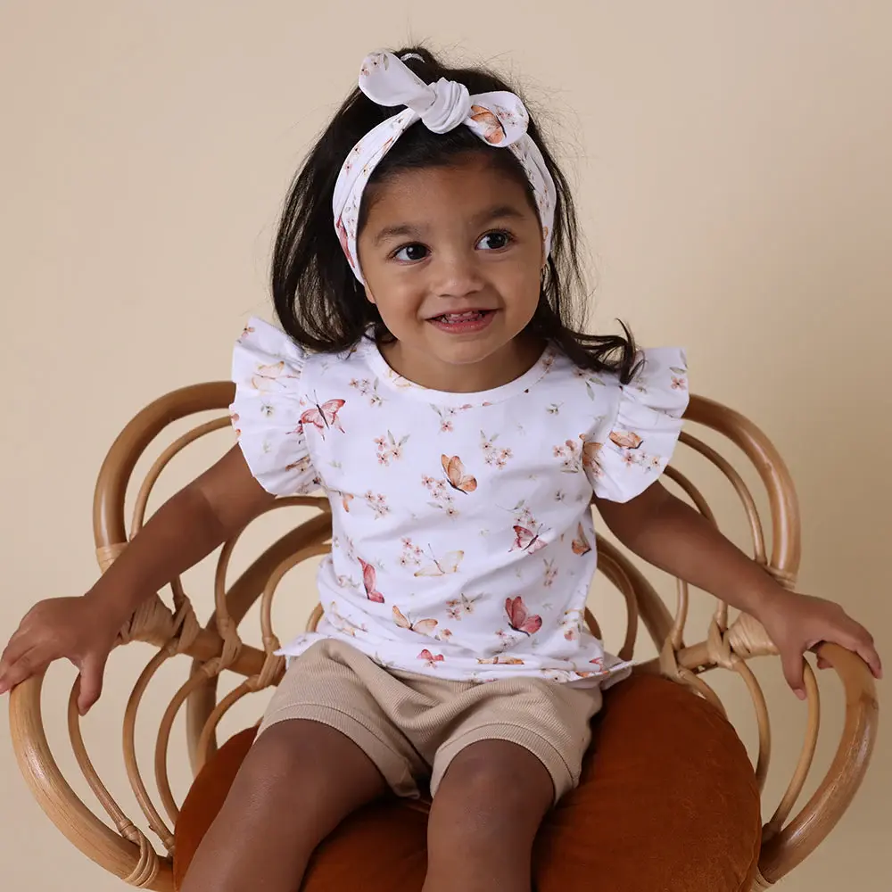 Snuggle Hunny Kids Snuggle Hunny Butterfly Organic T-Shirt with Frill