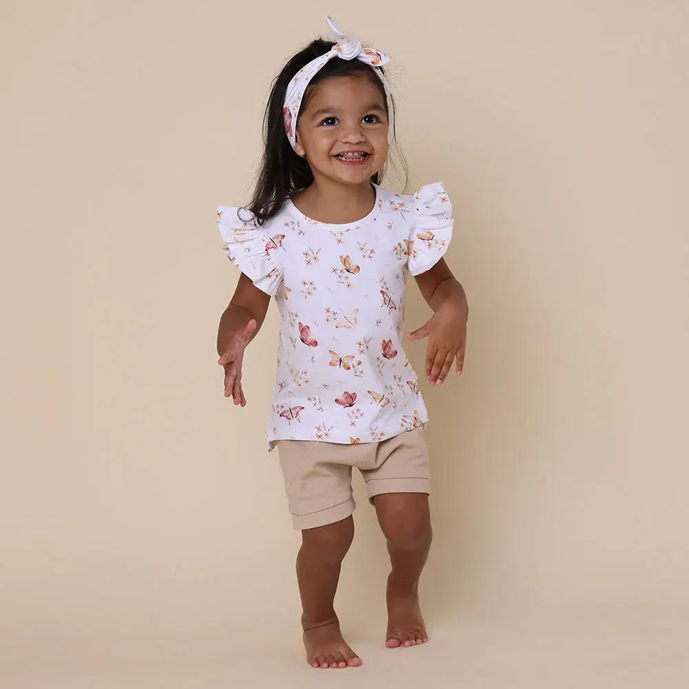 Snuggle Hunny Kids Snuggle Hunny Butterfly Organic T-Shirt with Frill