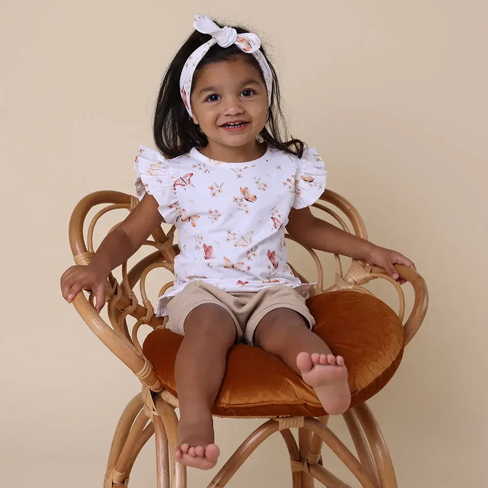 Snuggle Hunny Kids Snuggle Hunny Butterfly Organic T-Shirt with Frill