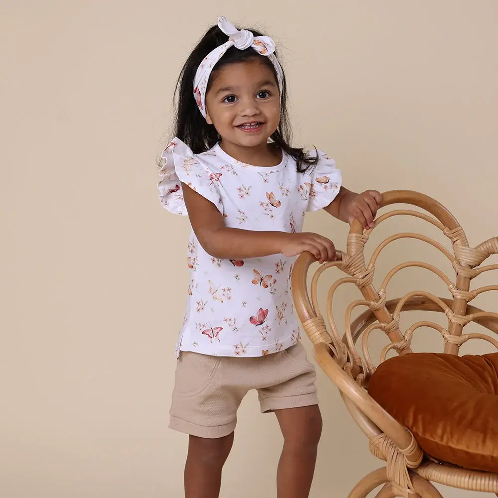 Snuggle Hunny Kids Snuggle Hunny Butterfly Organic T-Shirt with Frill