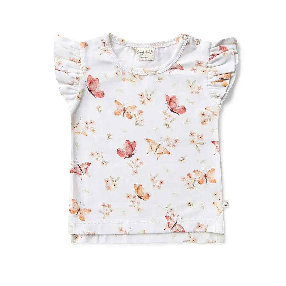Snuggle Hunny Kids Snuggle Hunny Butterfly Organic T-Shirt with Frill