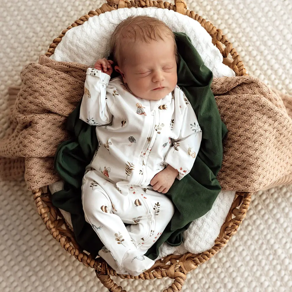 Snuggle Hunny Kids Snuggle Hunny Organic Snuggle Sleepsuit Zip Footie - Garden Friends