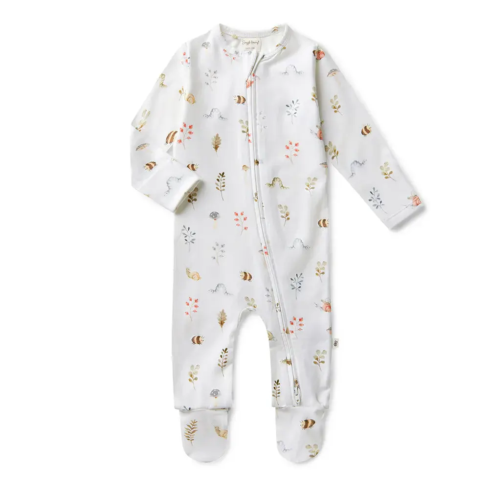 Snuggle Hunny Kids Snuggle Hunny Organic Snuggle Sleepsuit Zip Footie - Garden Friends
