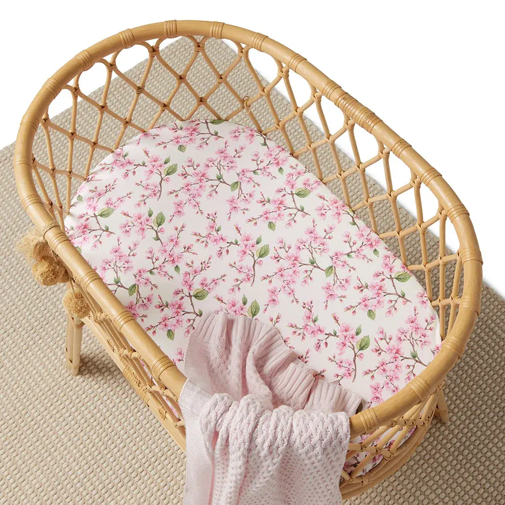 Snuggle Hunny Kids Snuggle Hunny Cherry Blossom Organic Bassinet Sheet / Change Pad Cover