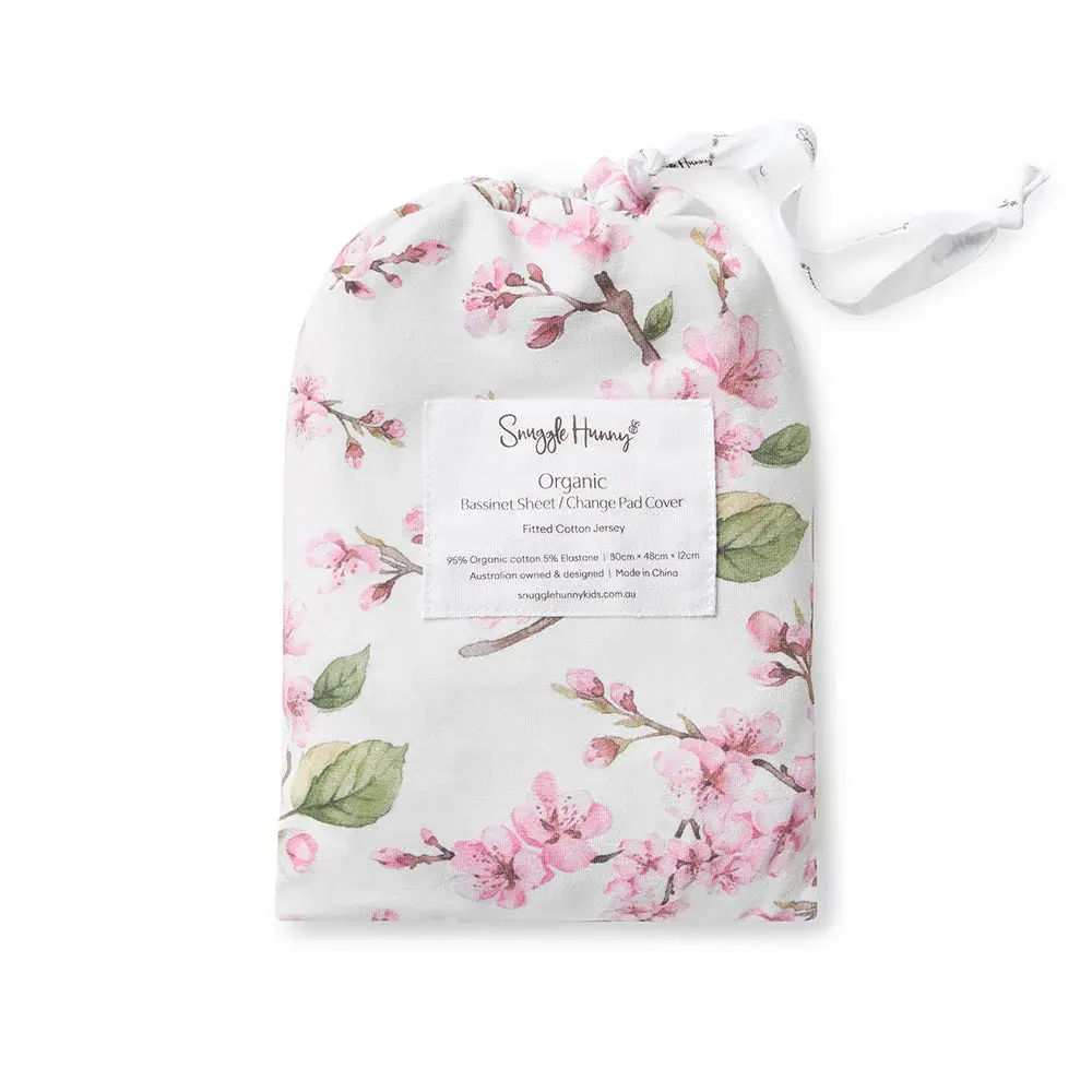 Snuggle Hunny Kids Snuggle Hunny Cherry Blossom Organic Bassinet Sheet / Change Pad Cover