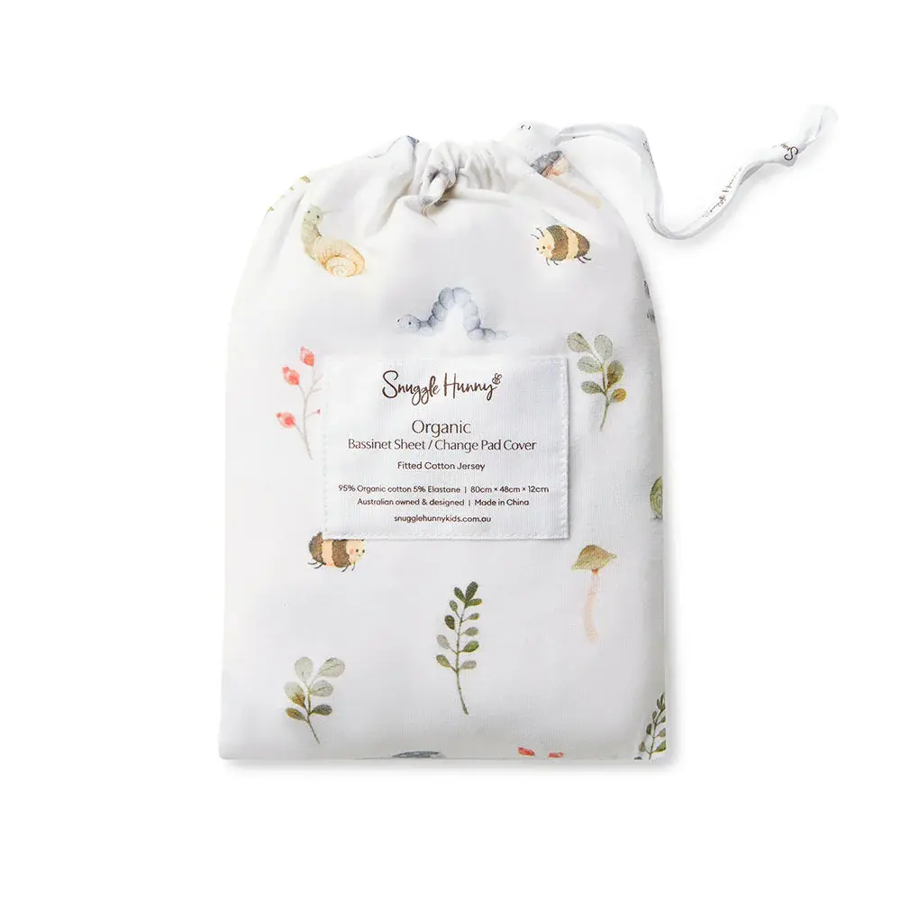 Snuggle Hunny Kids Snuggle Hunny Garden Friends Organic Bassinet Sheet / Change Pad Cover