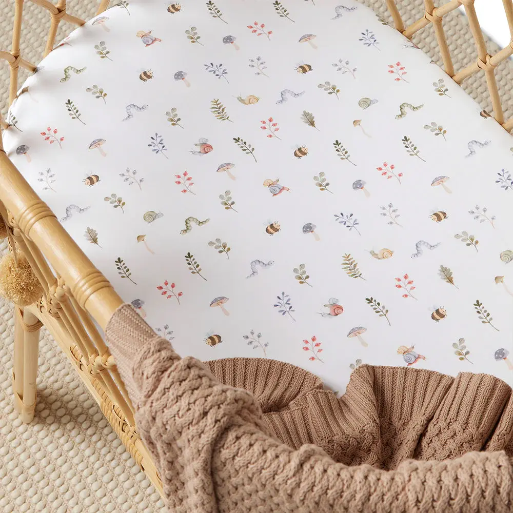 Snuggle Hunny Kids Snuggle Hunny Garden Friends Organic Bassinet Sheet / Change Pad Cover