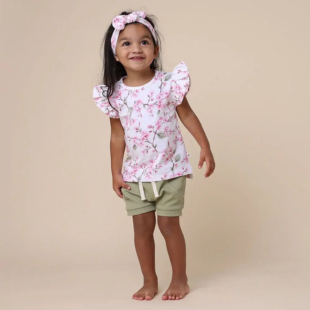 Snuggle Hunny Kids Snuggle Hunny Cherry Blossom Organic T-Shirt with Frill
