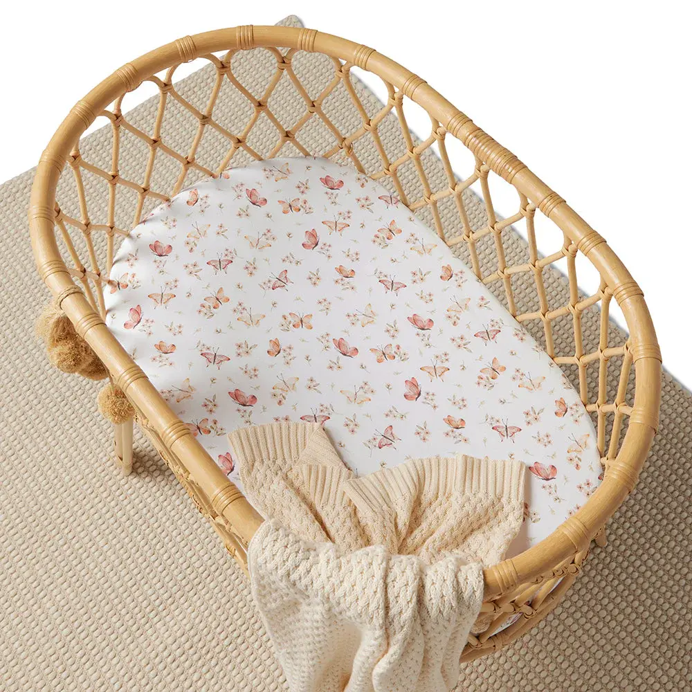 Snuggle Hunny Kids Snuggle Hunny Butterfly Organic Bassinet Sheet / Change Pad Cover