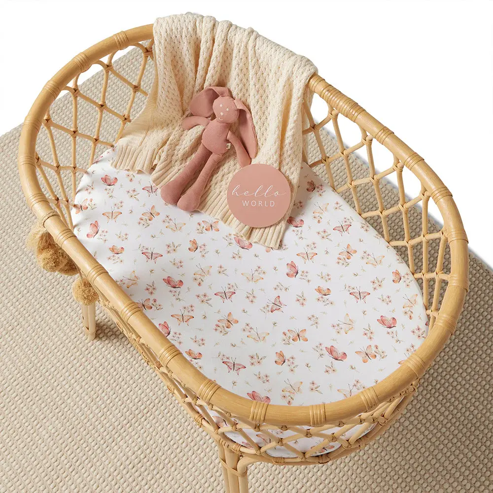 Snuggle Hunny Kids Snuggle Hunny Butterfly Organic Bassinet Sheet / Change Pad Cover