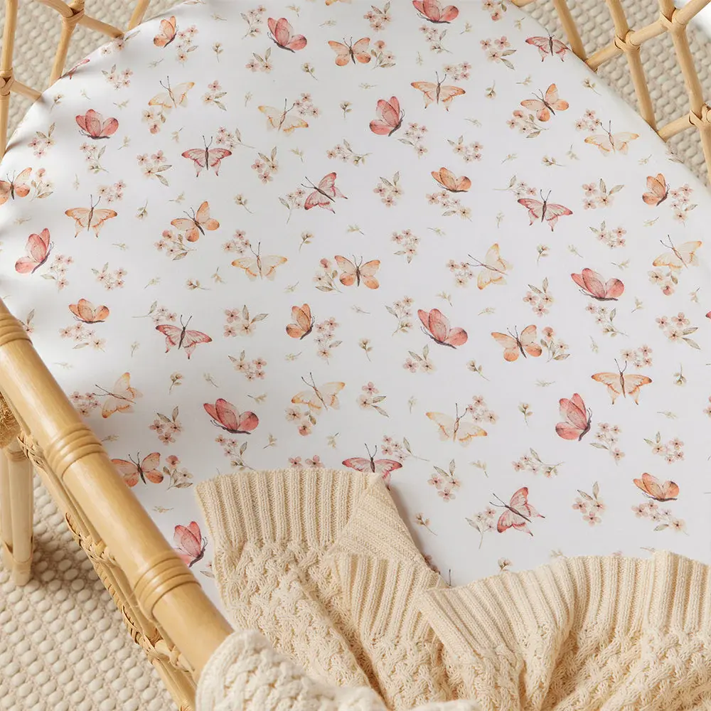 Snuggle Hunny Kids Snuggle Hunny Butterfly Organic Bassinet Sheet / Change Pad Cover