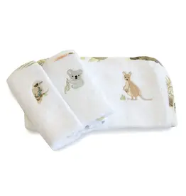 Bubba Blue Bubba Blue Aussie Animals 3 PK Wash Cloths