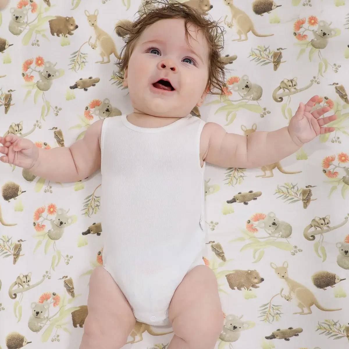 Bubba Blue Bubba Blue Aussie Animals Cot Fitted Sheet