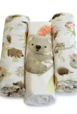 Bubba Blue Bubba Blue Aussie Animals 3pk Muslin Wraps