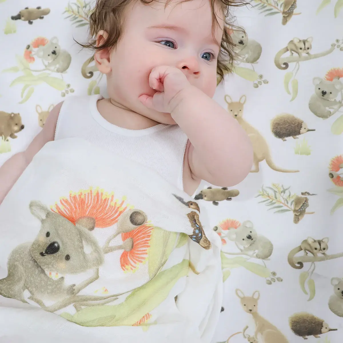 Bubba Blue Bubba Blue Aussie Animals 3pk Muslin Wraps