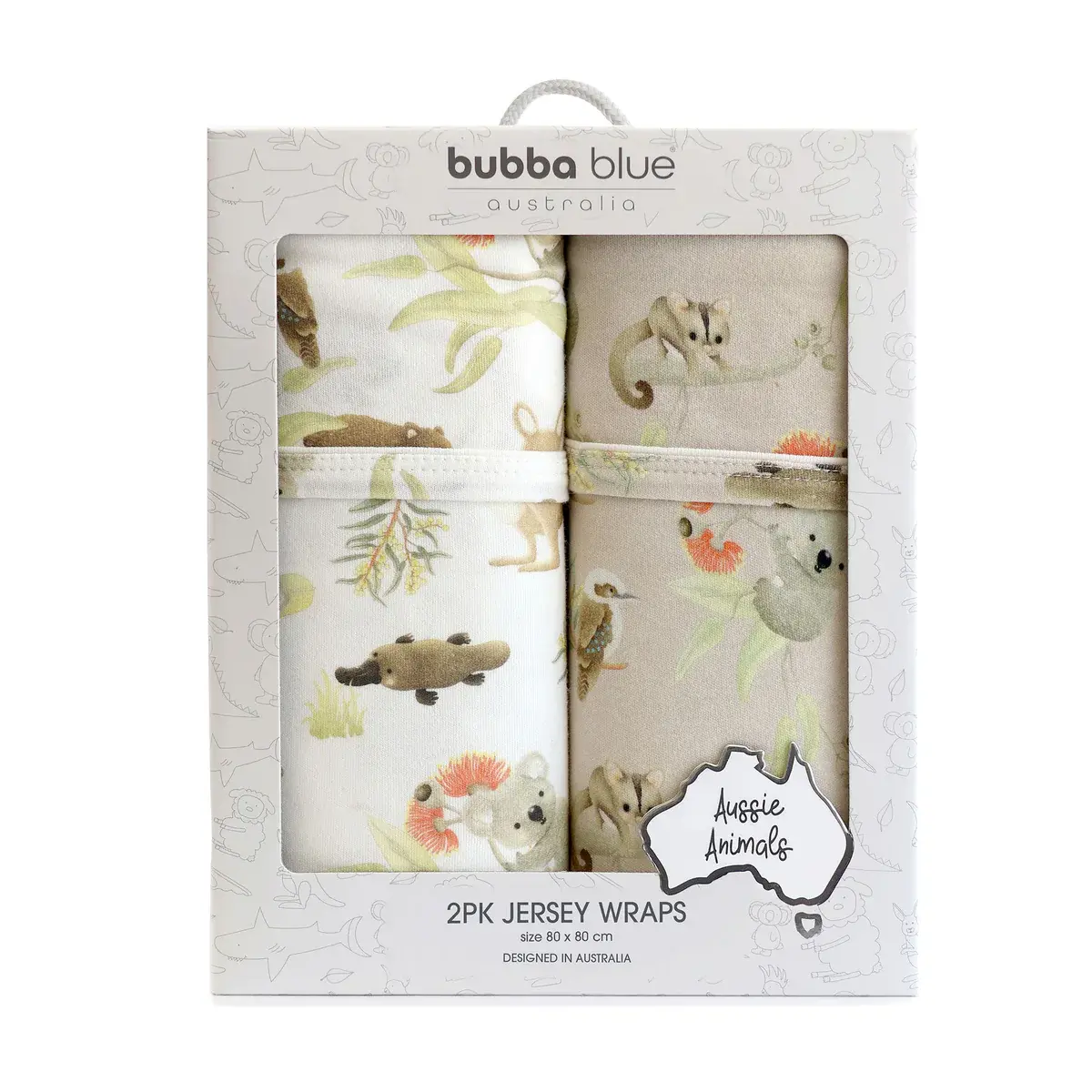 Bubba Blue Bubba Blue Aussie Animals 2PK Jersey Wraps