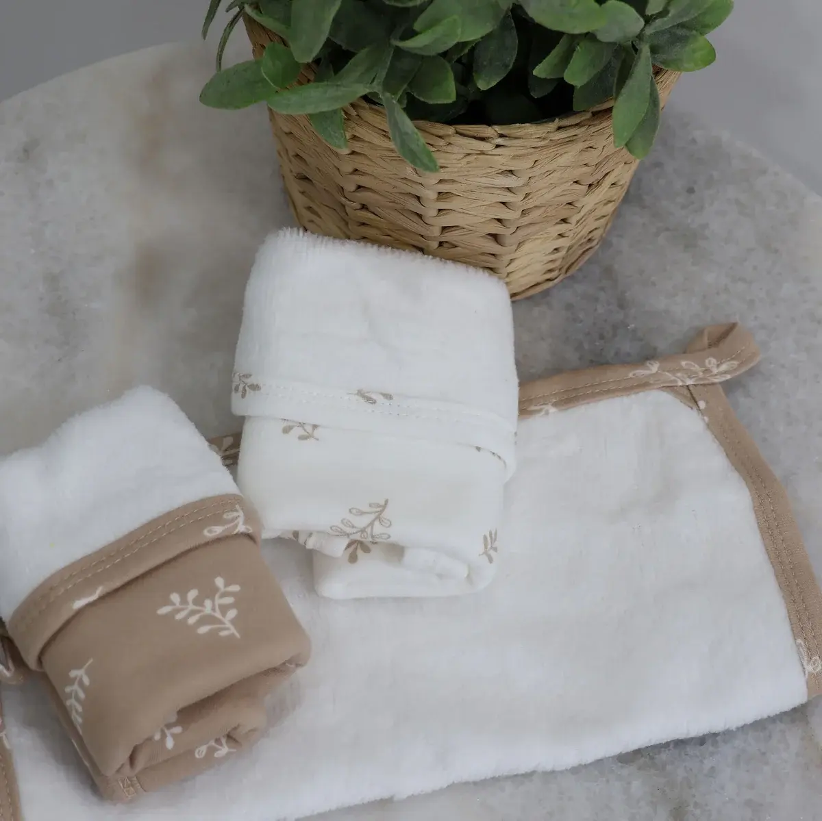 Bubba Blue Bubba Blue Organic Cotton 3PK Wash Cloths - Chestnut