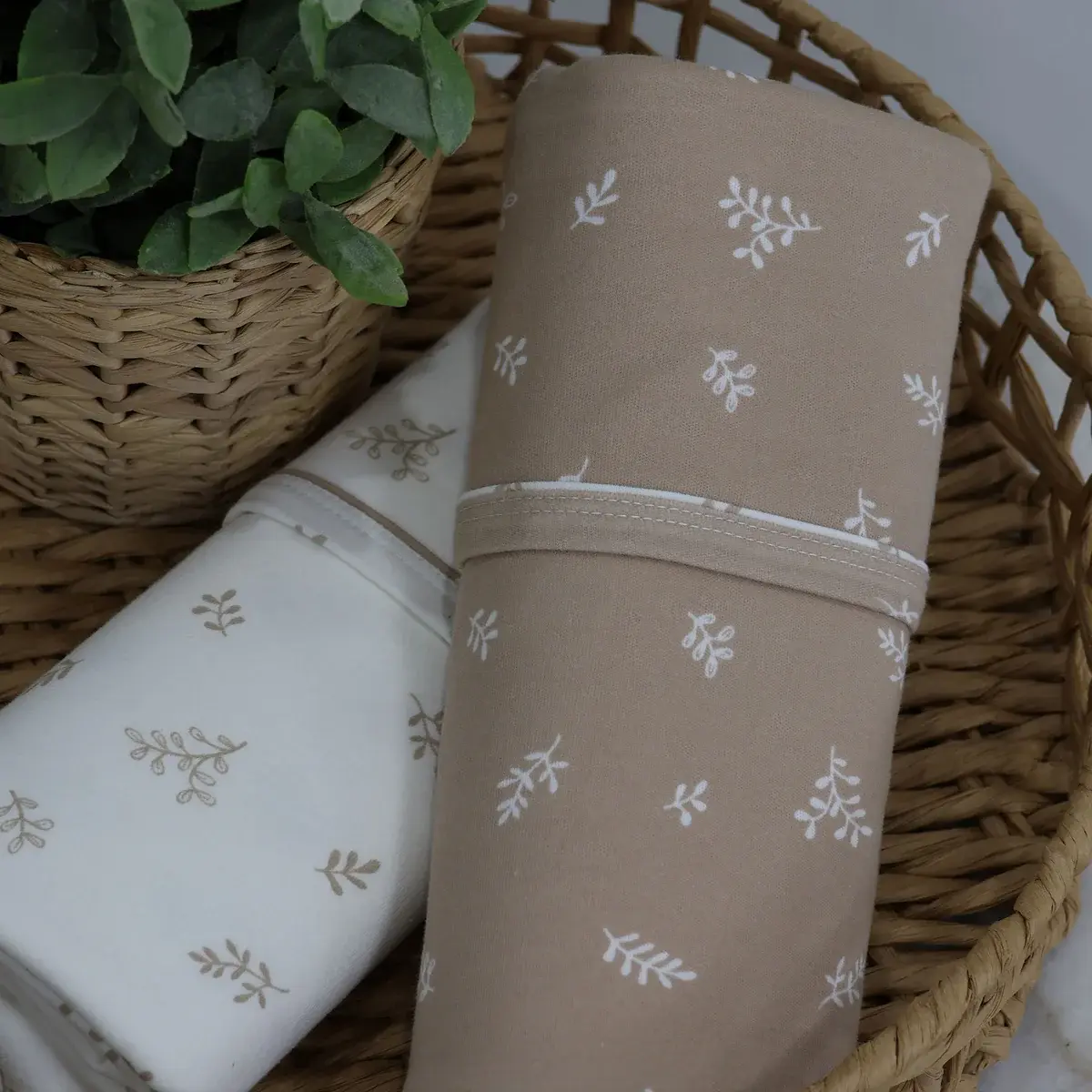Bubba Blue Bubba Blue Organic Cotton 2PK Jersey Wraps - Chestnut