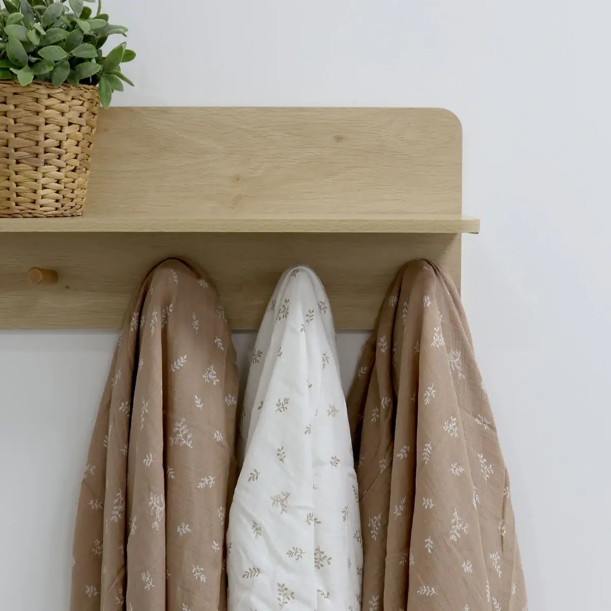 Bubba Blue Bubba Blue Organic Cotton 3PK Muslin Wraps - Chestnut