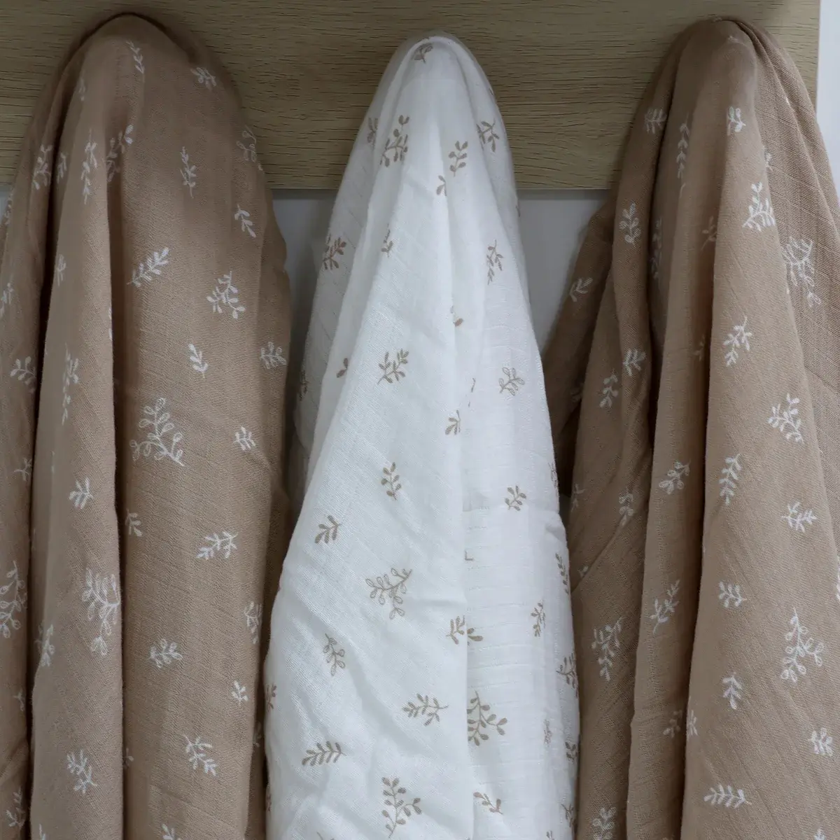 Bubba Blue Bubba Blue Organic Cotton 3PK Muslin Wraps - Chestnut