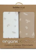 Bubba Blue Bubba Blue Organic Cotton 2PK Co Cleeper Fitted Sheets - Chestnut