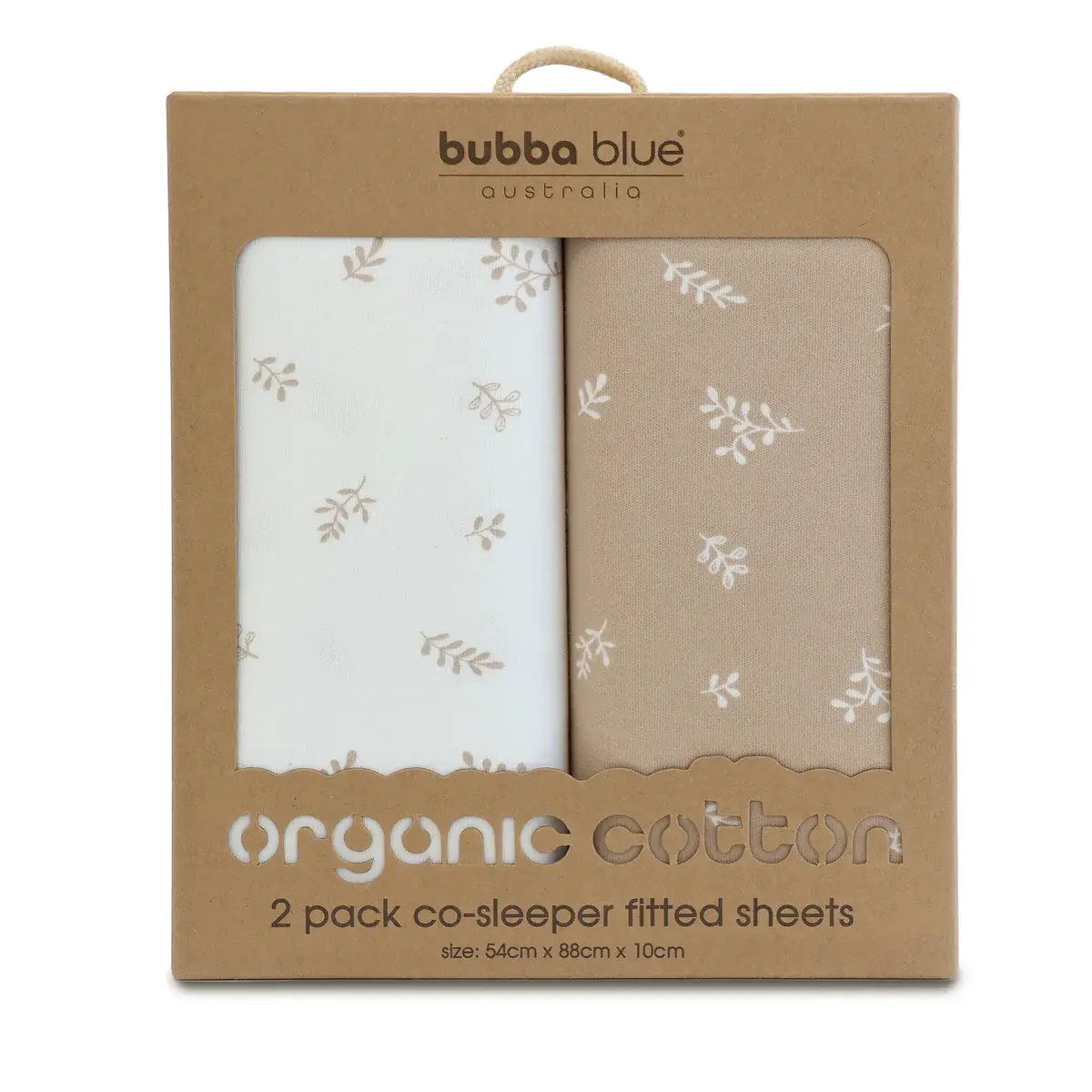 Bubba Blue Bubba Blue Organic Cotton 2PK Co Cleeper Fitted Sheets - Chestnut