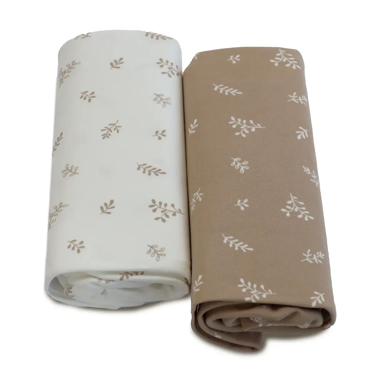 Bubba Blue Bubba Blue Organic Cotton 2PK Cot Fitted Sheets - Chestnut