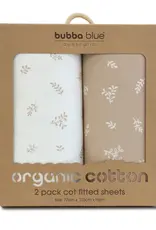 Bubba Blue Bubba Blue Organic Cotton 2PK Cot Fitted Sheets - Chestnut