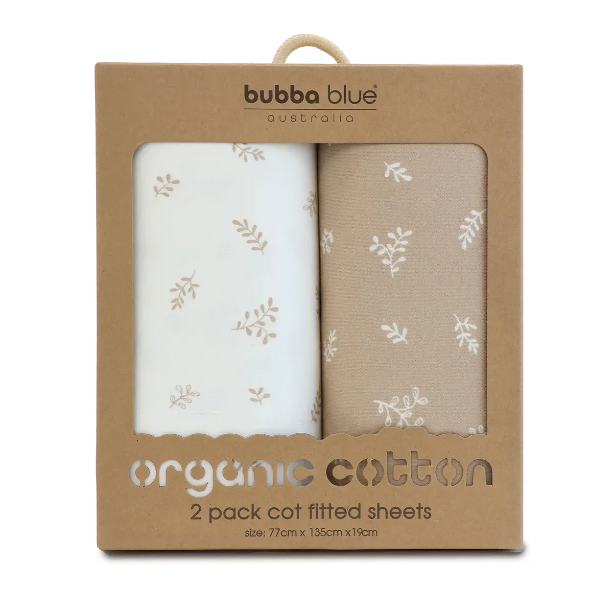 Bubba Blue Bubba Blue Organic Cotton 2PK Cot Fitted Sheets - Chestnut