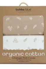 Bubba Blue Bubba Blue Organic Cotton 2PK Change Pad Covers - Chestnut