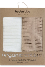 Bubba Blue Bubba Blue Organic Cotton 2PK Cellular Blankets - Chestnut