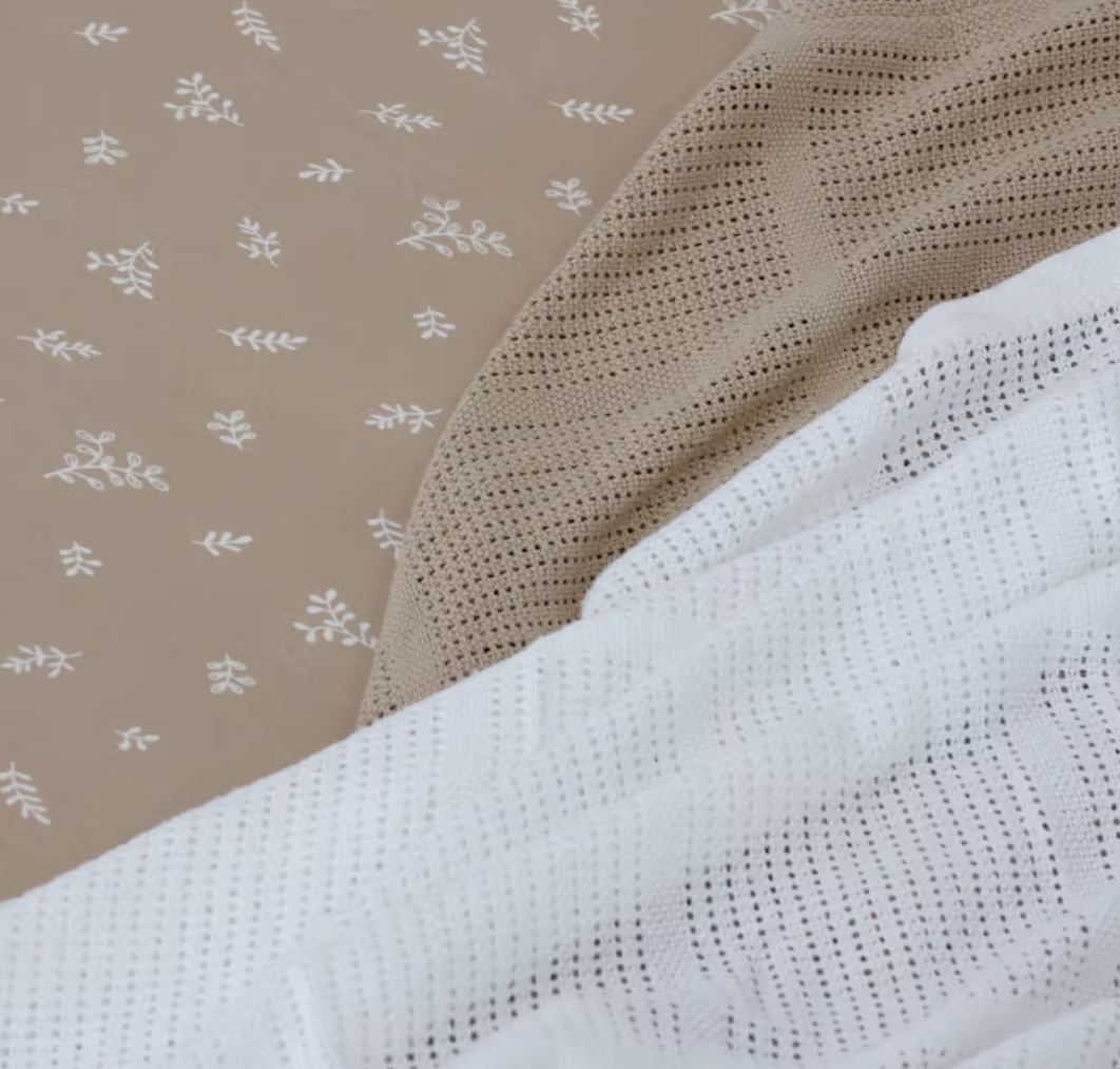 Bubba Blue Bubba Blue Organic Cotton 2PK Cellular Blankets - Chestnut