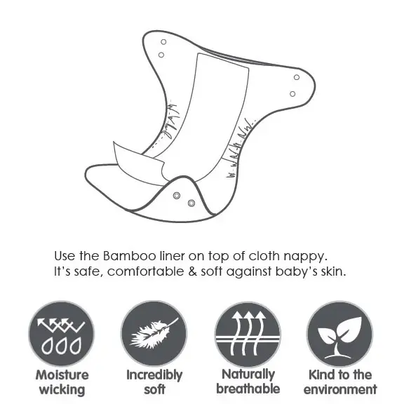 Bubba Blue Bubba Blue White Bamboo Nappy Linners