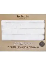 Bubba Blue Bubba Blue White Bamboo Nappy Squares  7PK