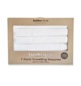 Bubba Blue Bubba Blue White Bamboo Nappy Squares  7PK
