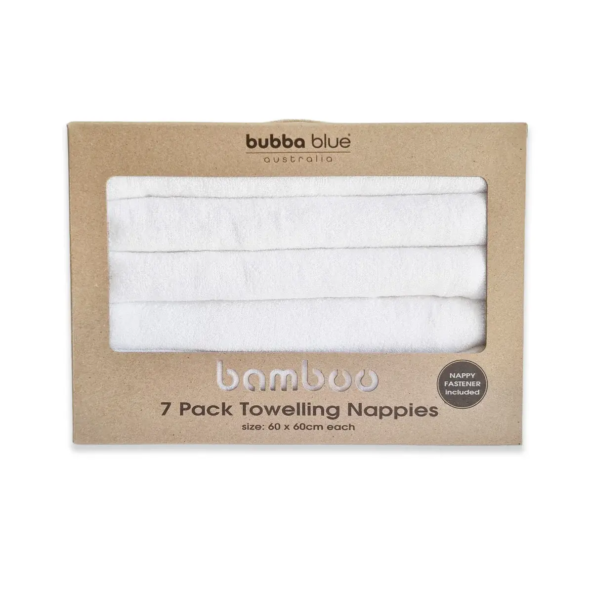 Bubba Blue Bubba Blue White Bamboo Nappy Squares  7PK