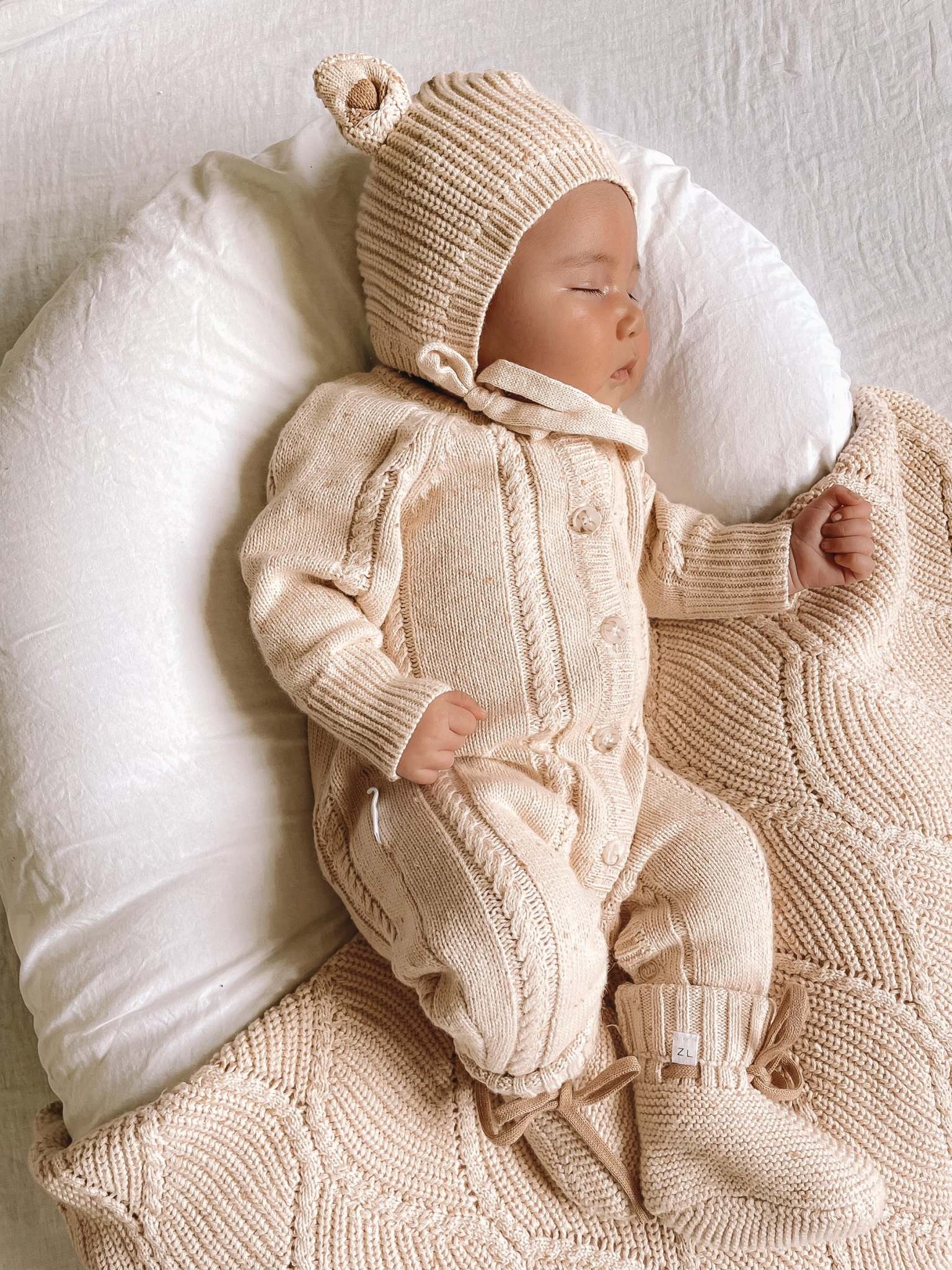 Ziggy Lou Ziggy Lou Classic Knit Romper Biscotti Fleck