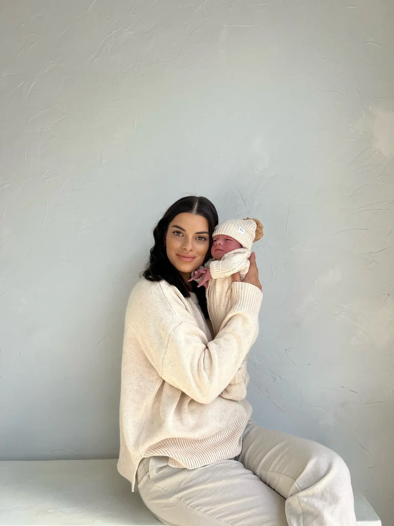 Ziggy Lou Ziggy Lou Classic Knit Romper Biscotti Fleck