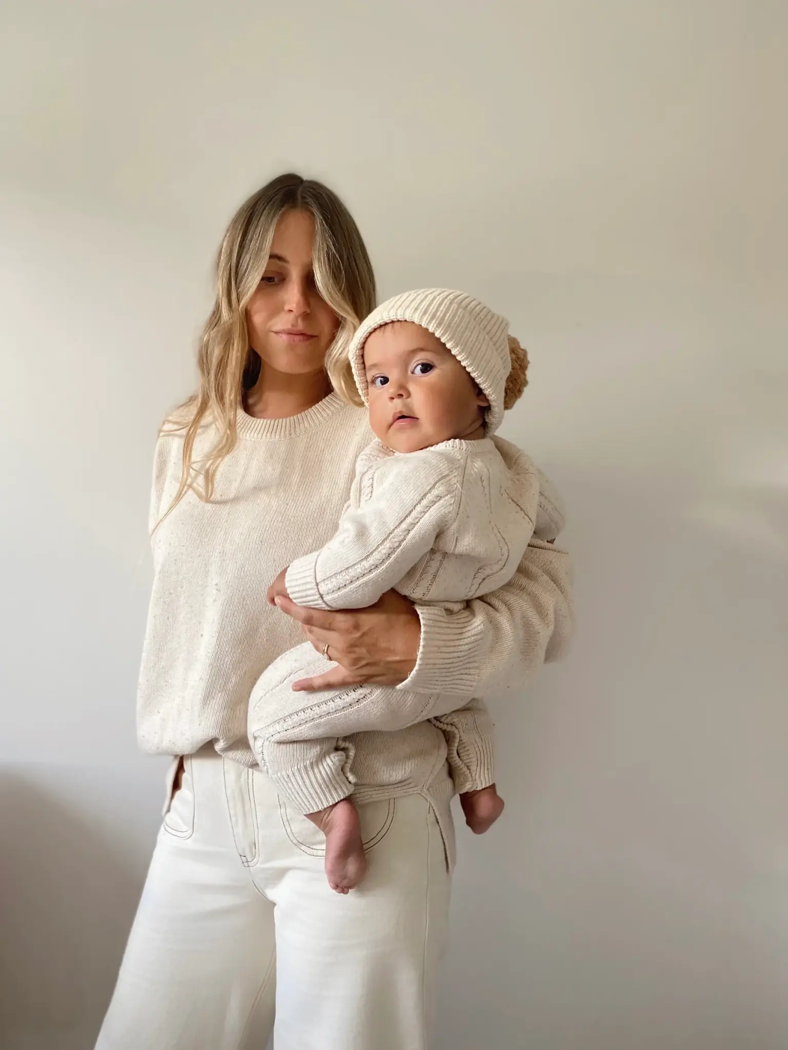 Ziggy Lou Ziggy Lou Classic Knit Romper Biscotti Fleck