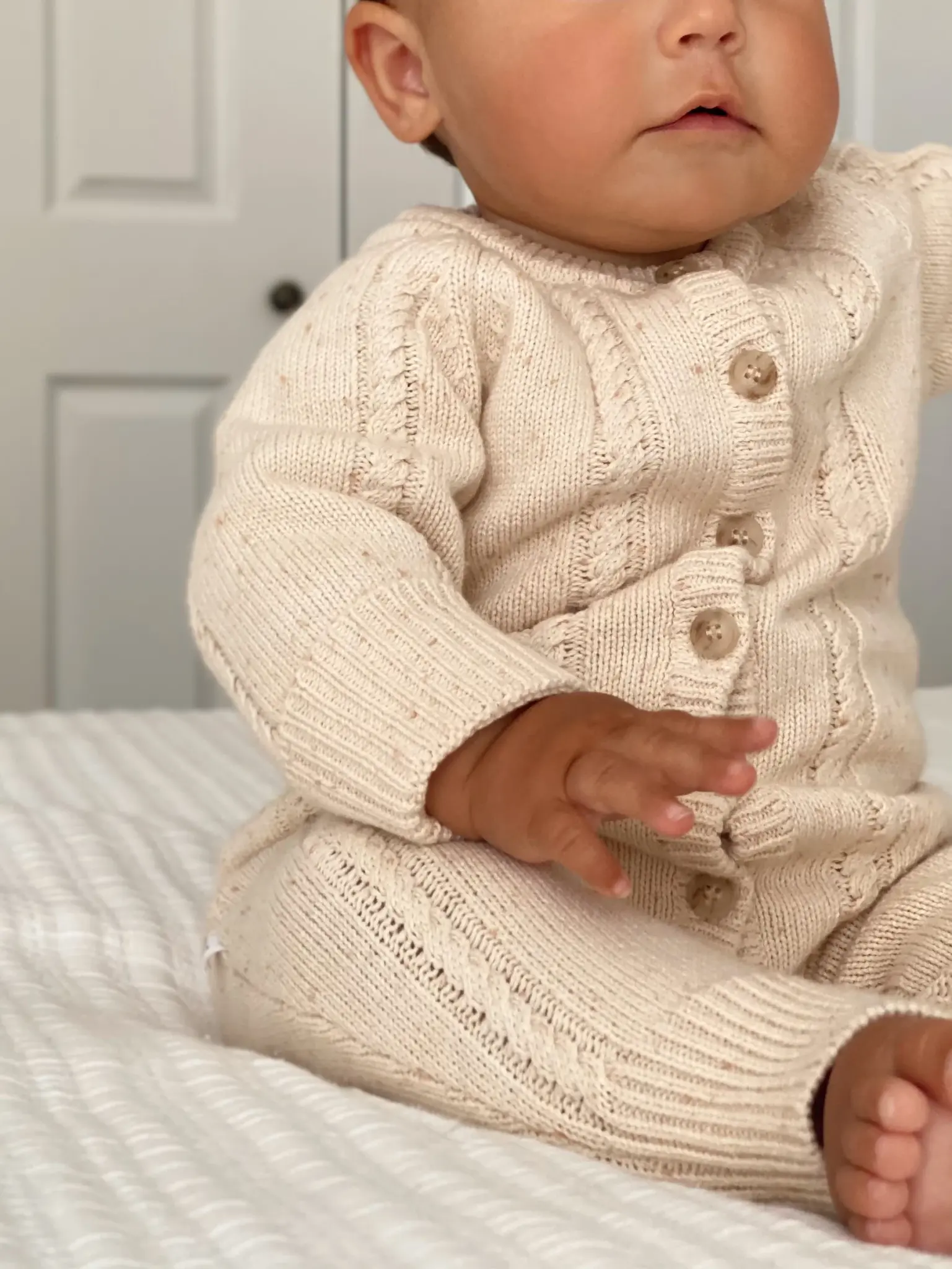 Ziggy Lou Ziggy Lou Classic Knit Romper Biscotti Fleck