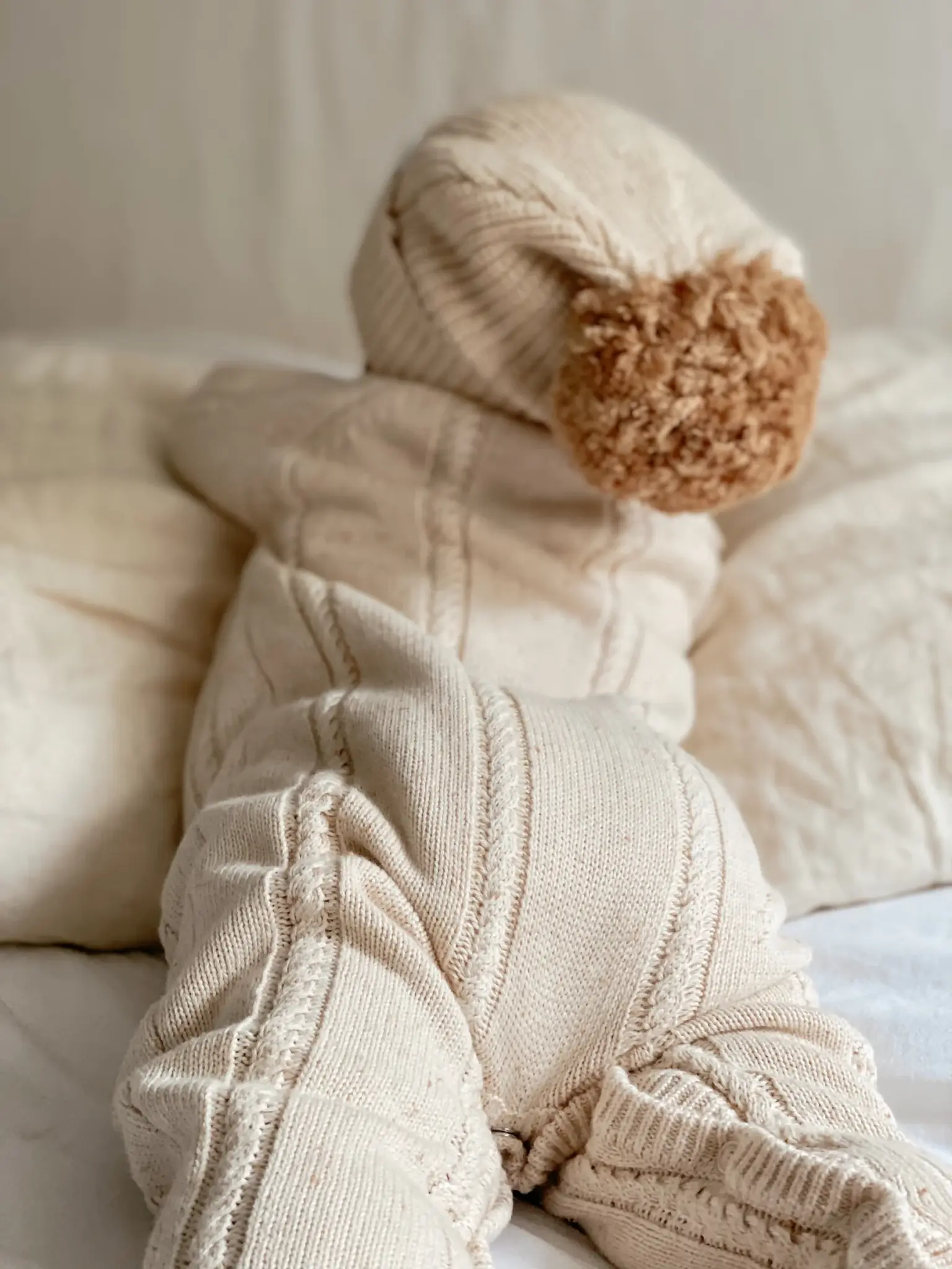 Ziggy Lou Ziggy Lou Classic Knit Romper Biscotti Fleck