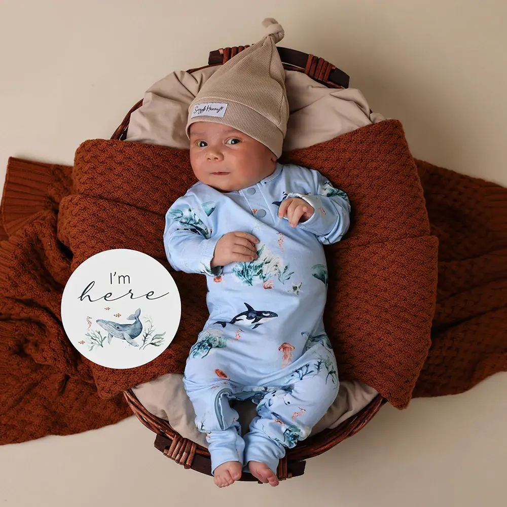 Snuggle Hunny Kids Snuggle Hunny Blue Ocean Organic Growsuit