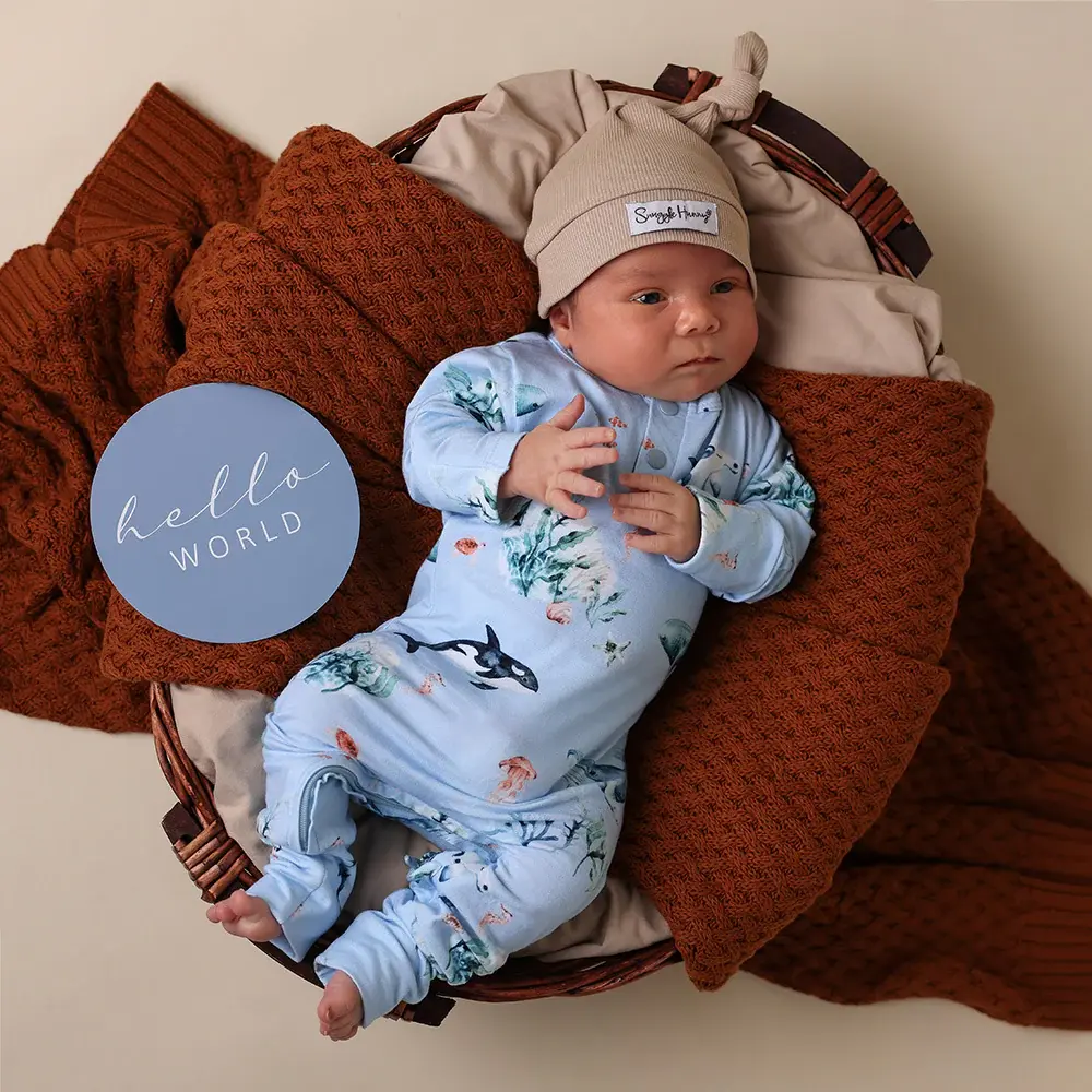 Snuggle Hunny Kids Snuggle Hunny Blue Ocean Organic Growsuit