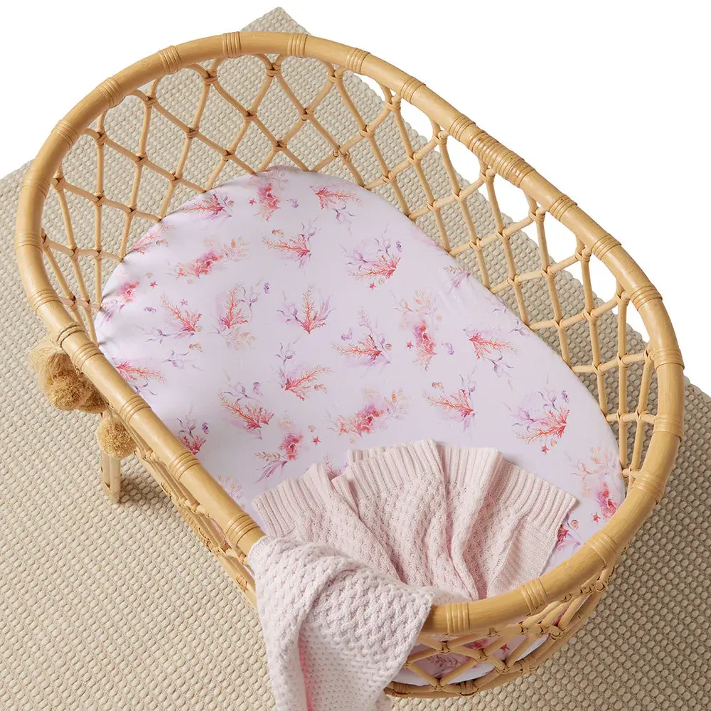 Snuggle Hunny Kids Snuggle Hunny Coral Organic Bassinet Sheet / Change Pad Cover
