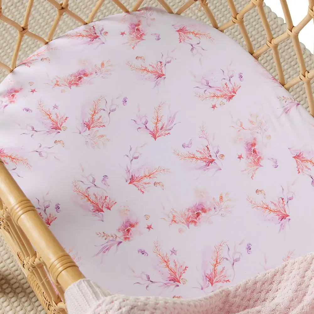 Snuggle Hunny Kids Snuggle Hunny Coral Organic Bassinet Sheet / Change Pad Cover