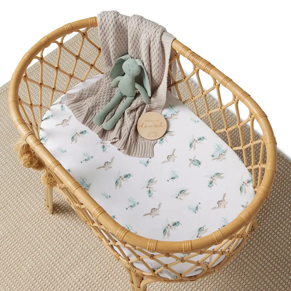 Snuggle Hunny Kids Snuggle Hunny Turtle Organic Bassinet Sheet / Change Pad Cover