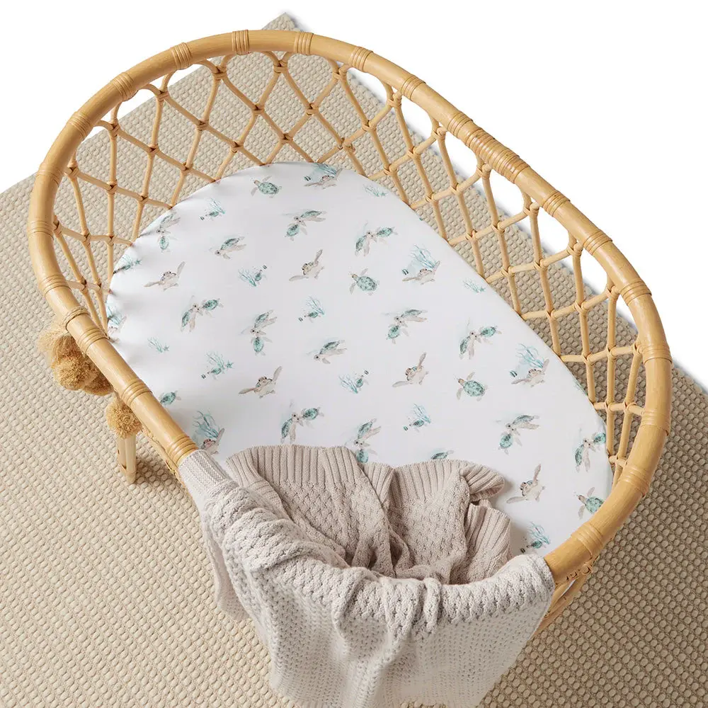 Snuggle Hunny Kids Snuggle Hunny Turtle Organic Bassinet Sheet / Change Pad Cover