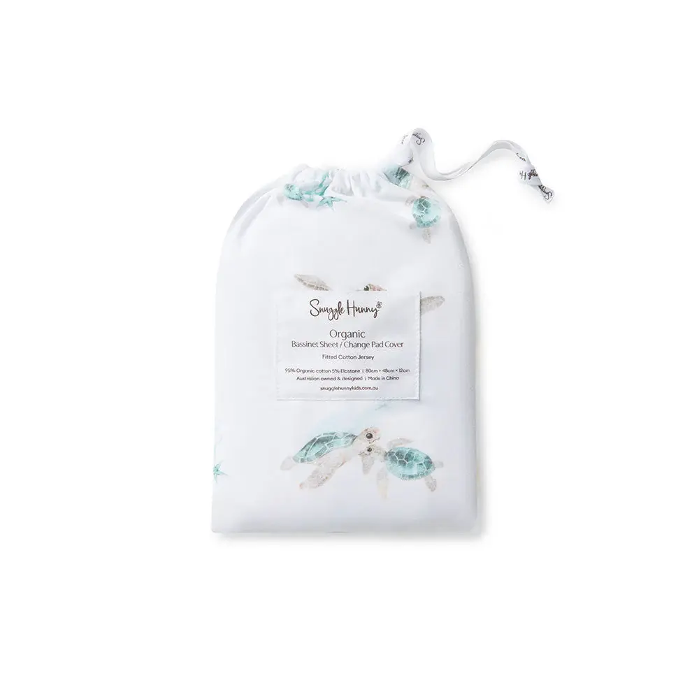 Snuggle Hunny Kids Snuggle Hunny Turtle Organic Bassinet Sheet / Change Pad Cover