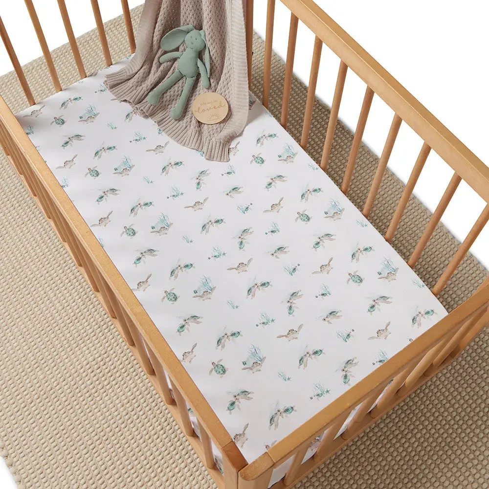 Snuggle Hunny Kids Snuggle Hunny Turtle Organic Fitted Cot Sheet